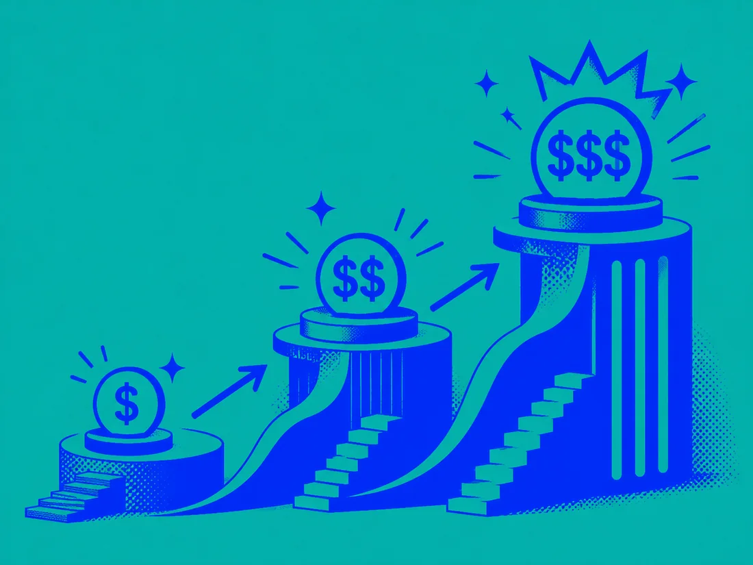 A rising ladder of pedestals from $ to $$
